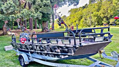 The boat on the trailer before an early start